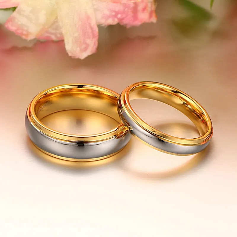Кольцо любовника пара ювелирных изделий золотого цвета карбида вольфрама Романтические свадебные ювелирные изделия