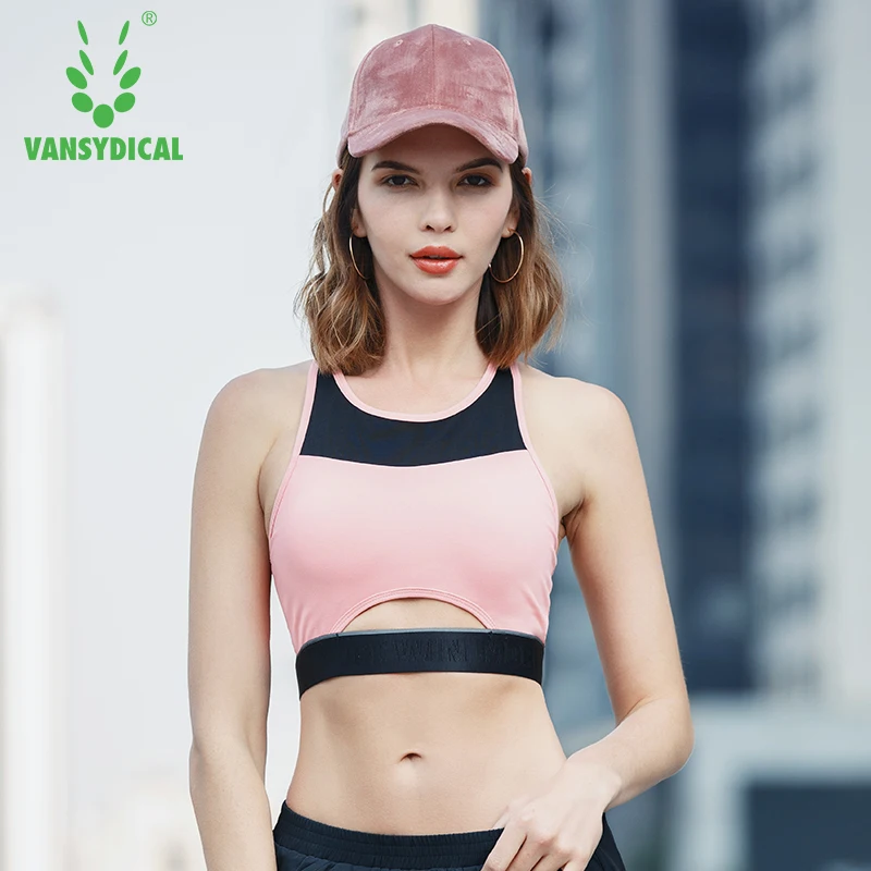 Женские спортивные топы Vansydical сексуальные сетчатые бюстгальтеры для йоги