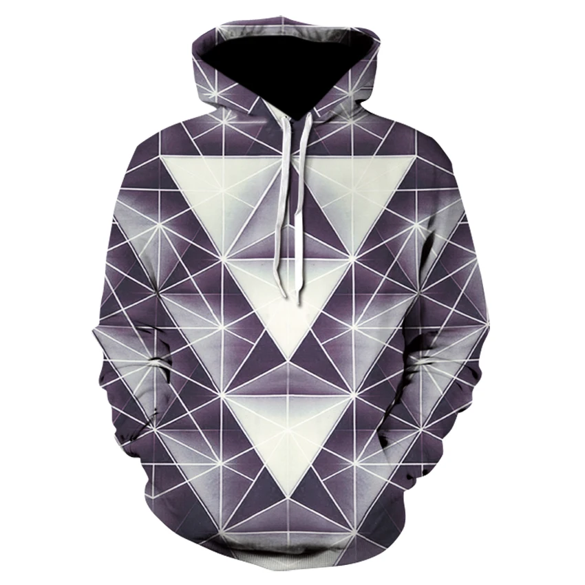 Buy 3D triangle Printed Hoodies Men Brand Sweatshirts