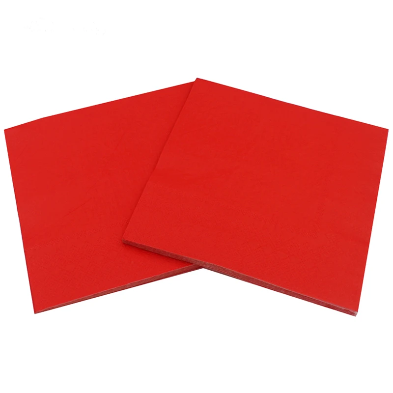 

1 pack Solid Color Printed Paper Napkin red