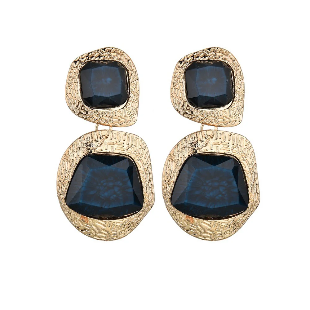 

Hot Sale Colorful Artificial gem Party Earring Geometric Drop Retro Bohemian Wind Earrings for Women Fashion Accessories Jewelry
