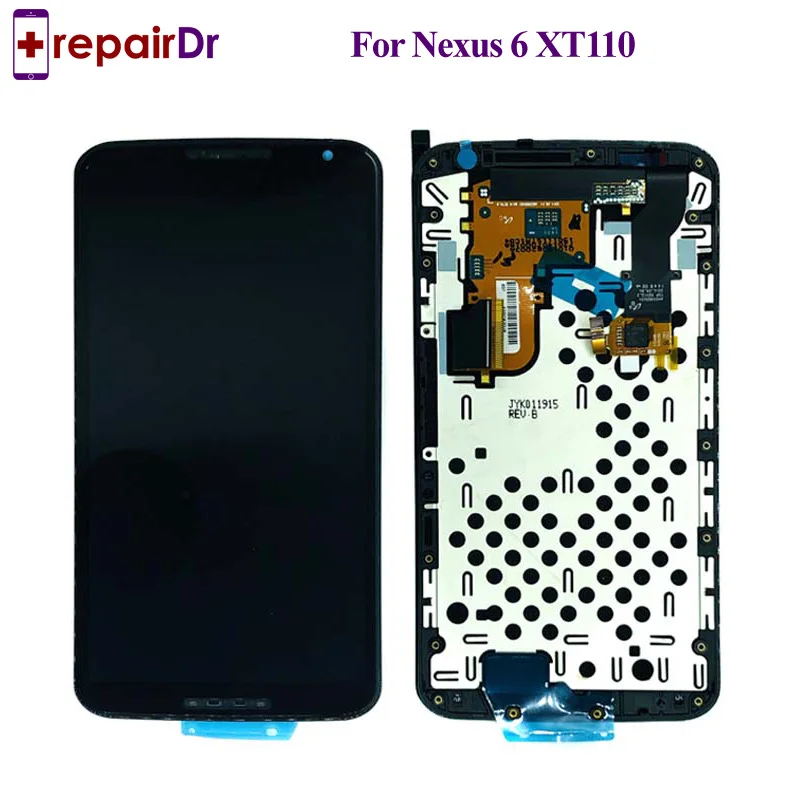 

5PCS Tested For Moto Google Nexus 6 LCD Display For Motorola Nexus 6 XT1100 XT1103 LCD Screen Touch Digitizer +Frame Assembly