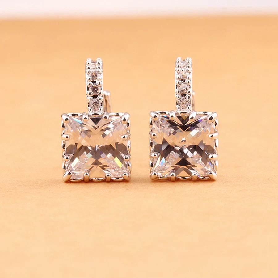 IDESTINY 11.11 SALE New Square Designer Stud Oorbellen For Girls Fashion Brand Cubic Zircon Jewellery Women Earings Bijoux Gift