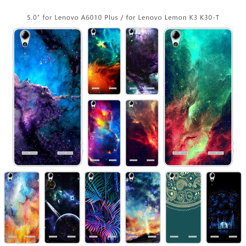 For Lenovo A6010 Plus &amp A6000 Soft TPU Nebula Phone Case 5&quot for Lemon K3 K30-T Cover Clear Skin K 3 |