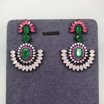 

Winter Milky Color Geometry Popular Brand Design Cz AAA Cubic Zirconia Stones Stunning Drop Earrings For Women Party Accessories