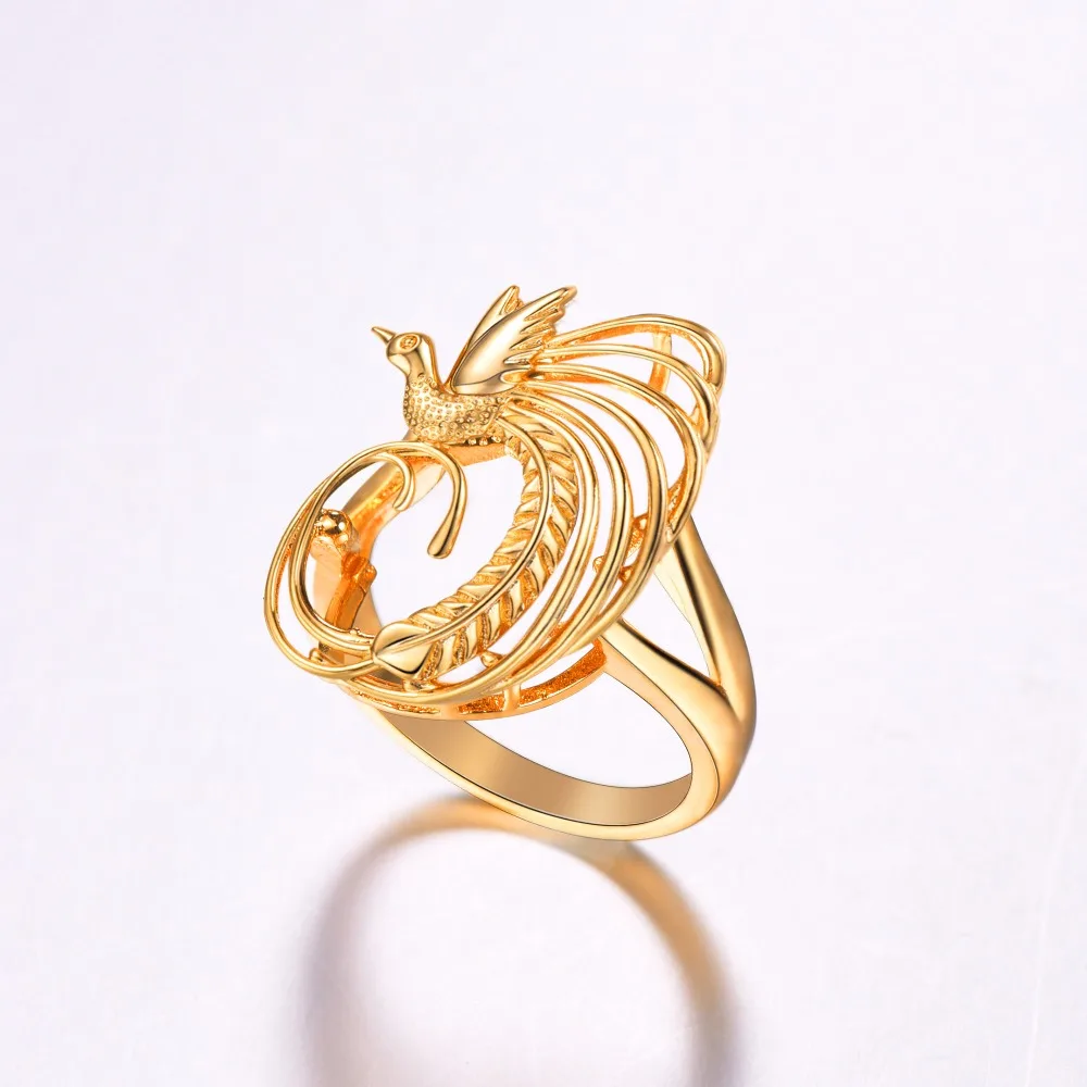 Птица рая кулон ожерелья серьги кольцо Набор для женщин золотой цвет украшения подарок