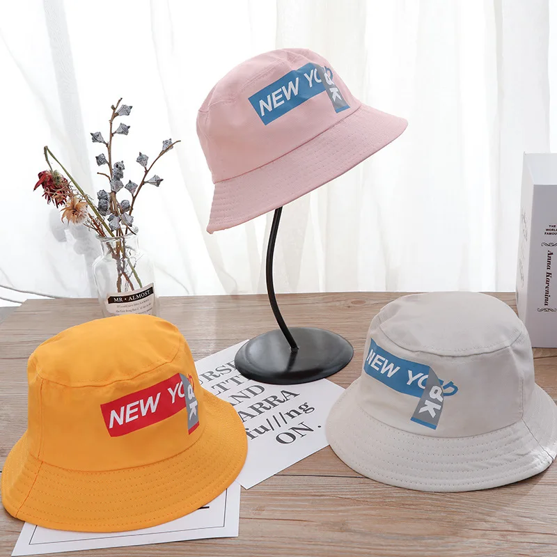 

Printed letter basin cap men and women personality leisure visor fisherman hat tide 2019 spring Korean hat