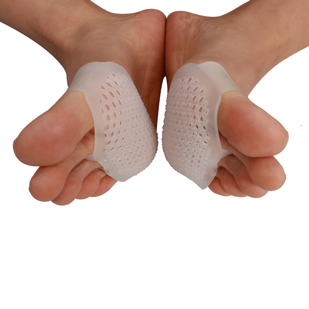 2 Pairs Silicone Gel Padded Forefoot Insoles Support Foot Cushions Half Toe Sleeve Pads for Women High Heels Health Care