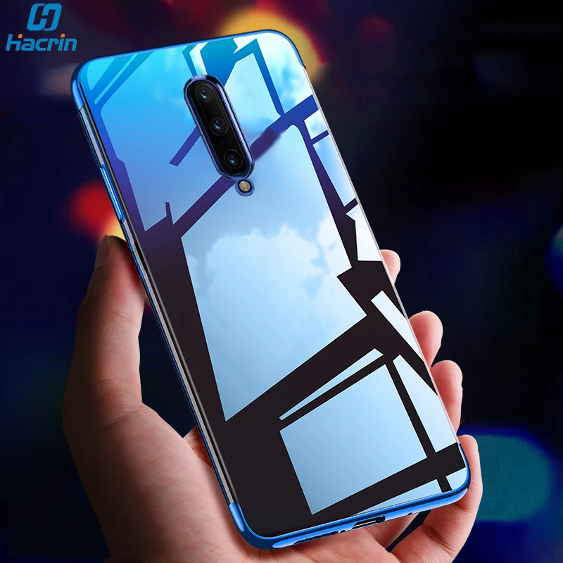 

Hacrin Case For Oneplus 7 Pro Case Soft TPU Transparent Plating Frame Back Cover For Oneplus 7 Case Shockproof Protective Bumper