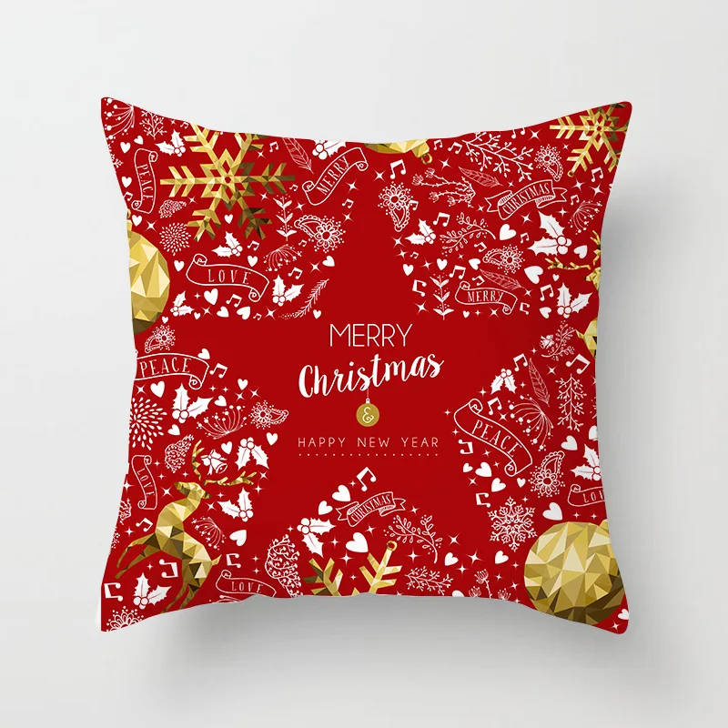 Рождественские декоративные Чехлы для подушек красная и белая Золотая Снежинка Рождественская елка с принтом домашний Декор диванная подушка подарок - Цвет: 23