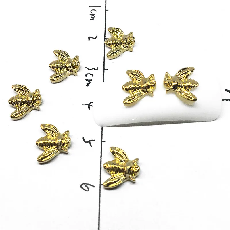 

20Pcs Bee Gold Nail Art Decorations 3d Kawaii Animals Charms Decors Bling Nailart Supplies Large Ornaments on The Nails