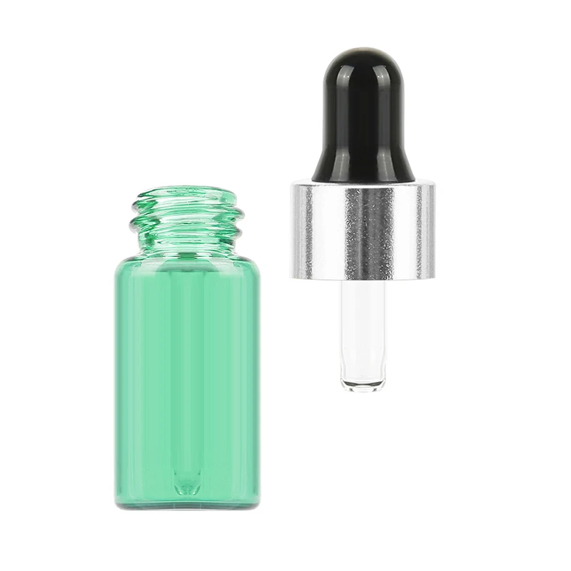 10 шт. 3 мл серебристое покрытие черная силиконовая капельница стеклянная многоразовая бутылочка для ароматерапии растительное эфирное масло стеклянный контейнер