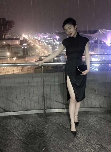 Le Palais винтажное сексуальное ретро платье в горошек Элегантное Черное жаккардовое сексуальное платье cheongsam с разрезом высота chi-pao