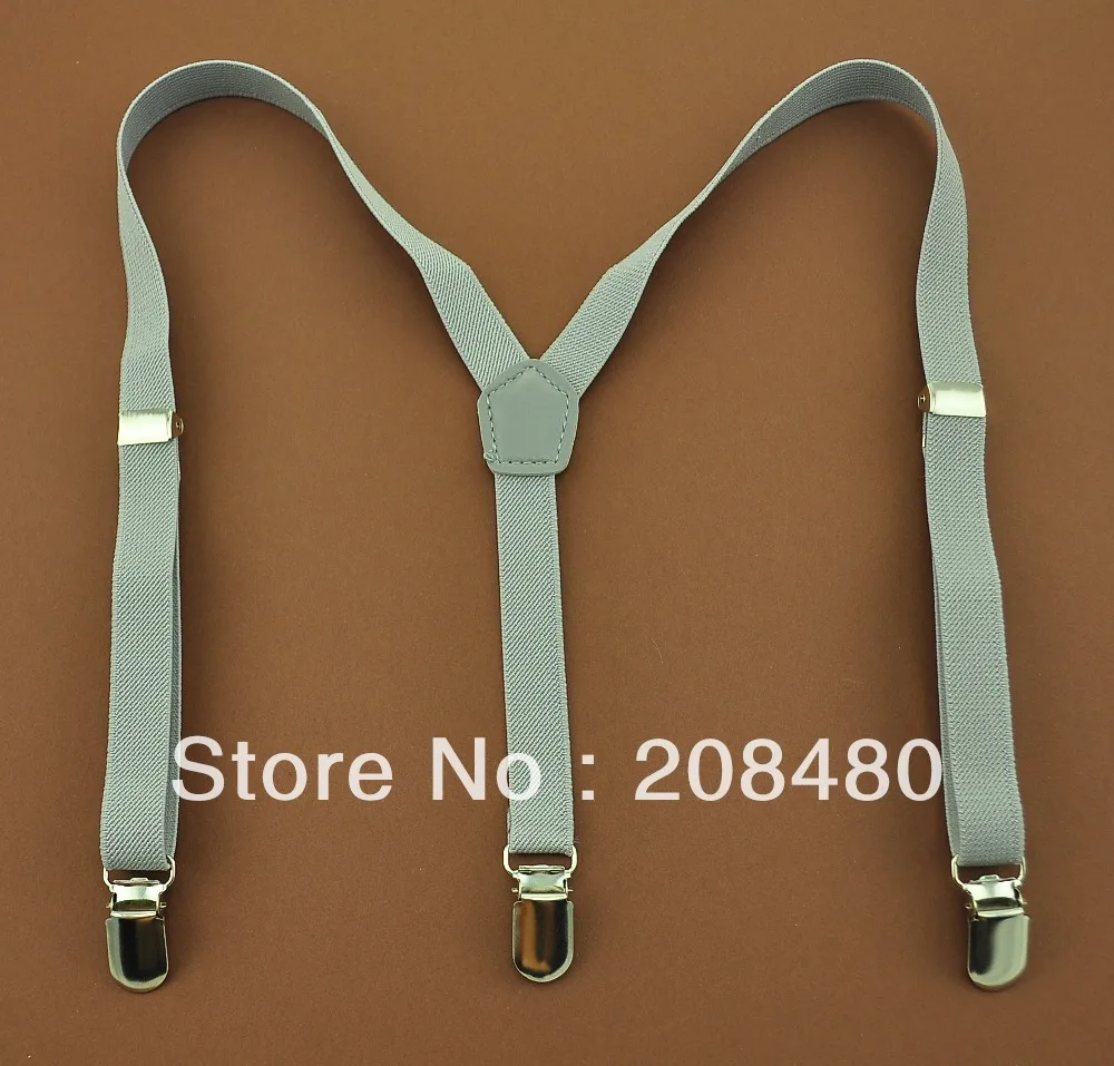 -1.5x65cm"Light gray" Kids Suspenders Children/Boys/Girls Suspender Elastic Braces Slim Suspenders-&Retail