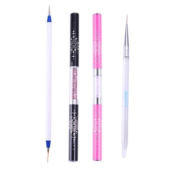 

1Pc Double-ended Liner Brush Pen for Painting Drawing Line Flower UV Gel Dotting Pen Nail Art Tool