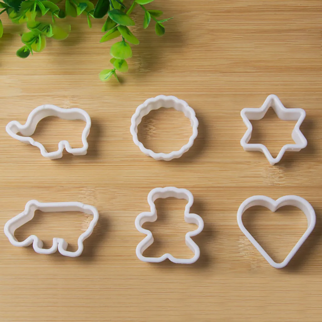 

Plastic Cookie Mold 6 Piece Set Mold Cartoon Heart-Shaped Baking spatule patisserie cake slicer piping nozzles