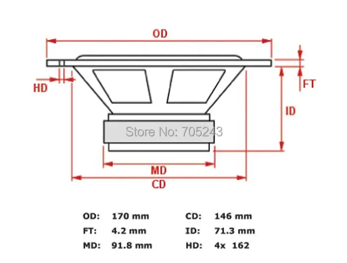 Пара Vifa P17 wj-00-08 8ohm 6,5/7 дюймов hifi hiend pp конусный низкочастотный динамик(Melo David