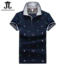 Новинка, модная мужская рубашка поло, облегающая, короткий рукав, принт с животными, мужская летняя одежда, дышащие мужские футболки поло, M-4XL