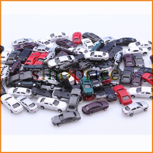 

50x Mini Model Painted Car HO Gauge 1:100 Scale Parking Scenery Street Layout