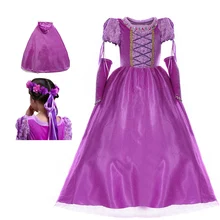 2/3/4/5 шт., модные, новые, милые, Косплэй одежда принцесса Рапунцель Платье Рапунцель наряды с плащом Детская Костюмы на Хэллоуин для девочек