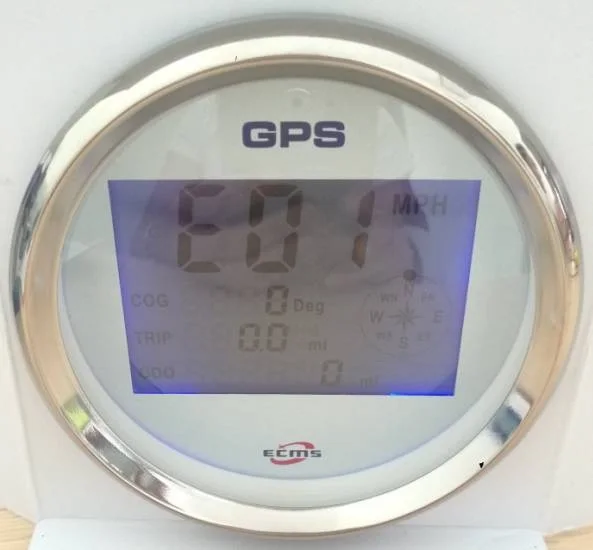 Дизайн морской лодки Автомобильный GPS Спидометр 0-999Knot 9-32 V 85mm 3,35 Inch 316L черный ободок черный циферблат 902-00035