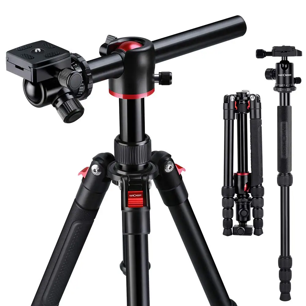 

K&F Concept TM2515T Professional 60 inch DSLR Camera Tripod Aluminium Tripods Portable Monopod for Canon Nikon Sony DSLR Cameras
