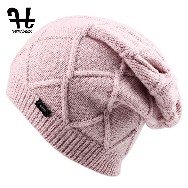Furtalk кашемировый осень зима Женщины Hat вязать Skullies шапочки шляпы для девочек