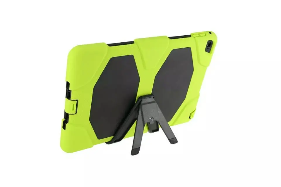 For Apple iPad Air 2 / iPad 6 Shockproof Armor Hybrid Defender Kickstand Case Cover W/ Bulit-in Front Protective Film