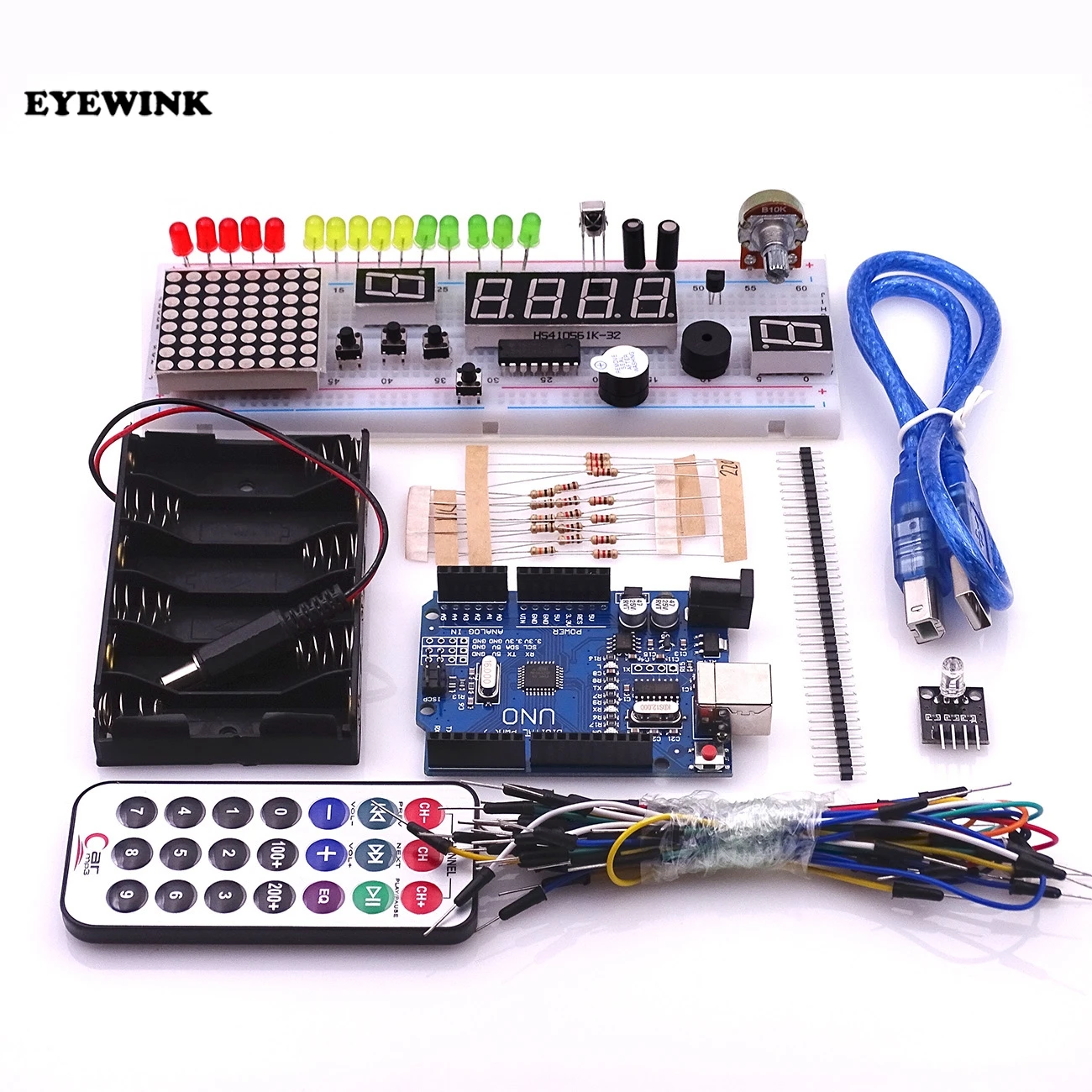 Стартовый комплект с макетной платой UNO R3 MEGA328P + 830 отверстиями для smart basics Прямая