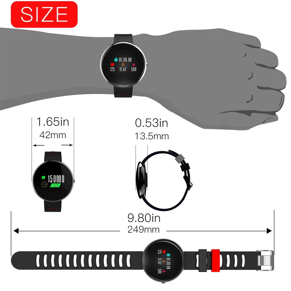 696 I10 цветной OLED Смарт HRM монитор сердечного ритма Bluetooth 4,0 фитнес-трекер умный сенсорный экран браслет