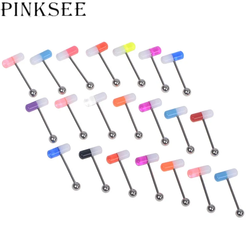

PINKSEE 1pc Simple Style Personality Thin Long Tongue Clip Ear Belly Ring Plug Tunnel Piercing Women Body Jewelry