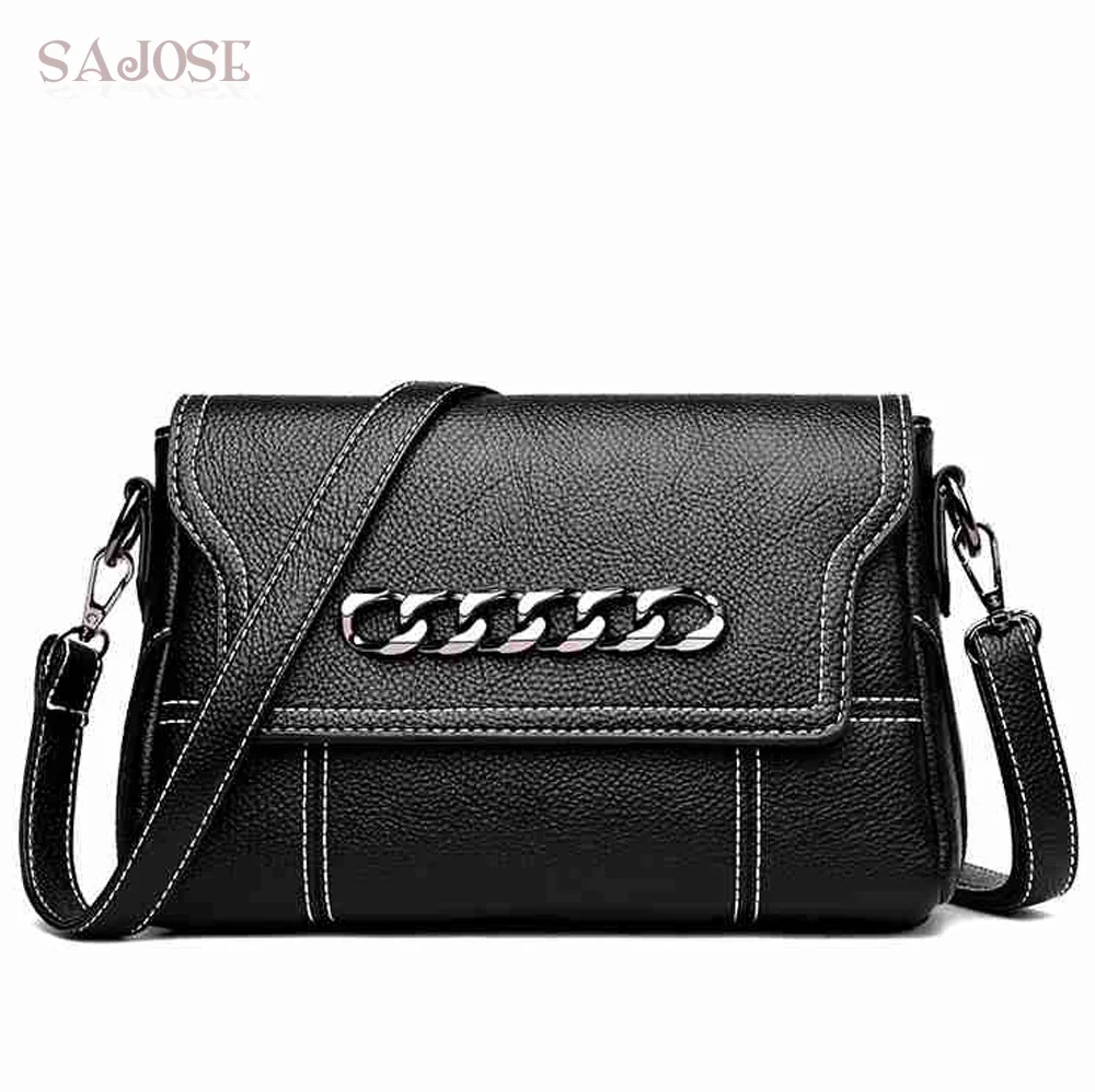 

Crossbody Bags For Girl High Quality PU Leather Women Messenger Shoulder Bags Female Black Handbags Lady Flap Fashion Chains Bag