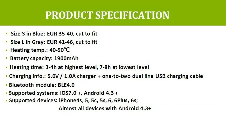 1900mAh Lithium Battery Shoe Pads Mobile APP Wireless Bluetooth Smart Control Electric Heating Insoles Winter Foot Warming Thermal Soles plantillas calefactables (19)