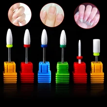 3/3" средний пламени Каспидальные ногтей сверло Польский Инструмент Керамические точильный камень, установленный голову Электрический Маникюр Cutter