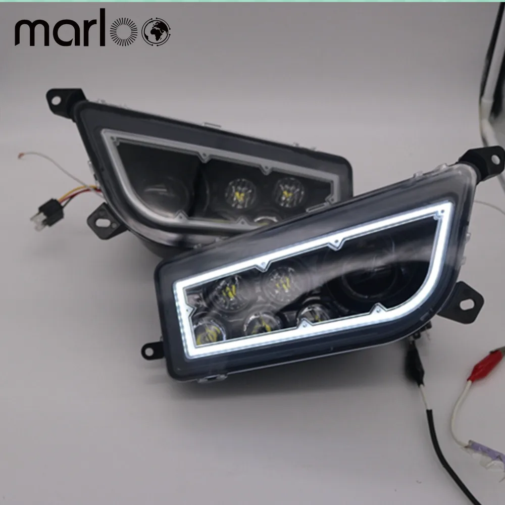 

Marloo 2015-2017 POLARIS RZR 1000 XP - BLACK CHROME LED WHITE HALO HEADLIGHTS KIT- Full Halo Angel Eye