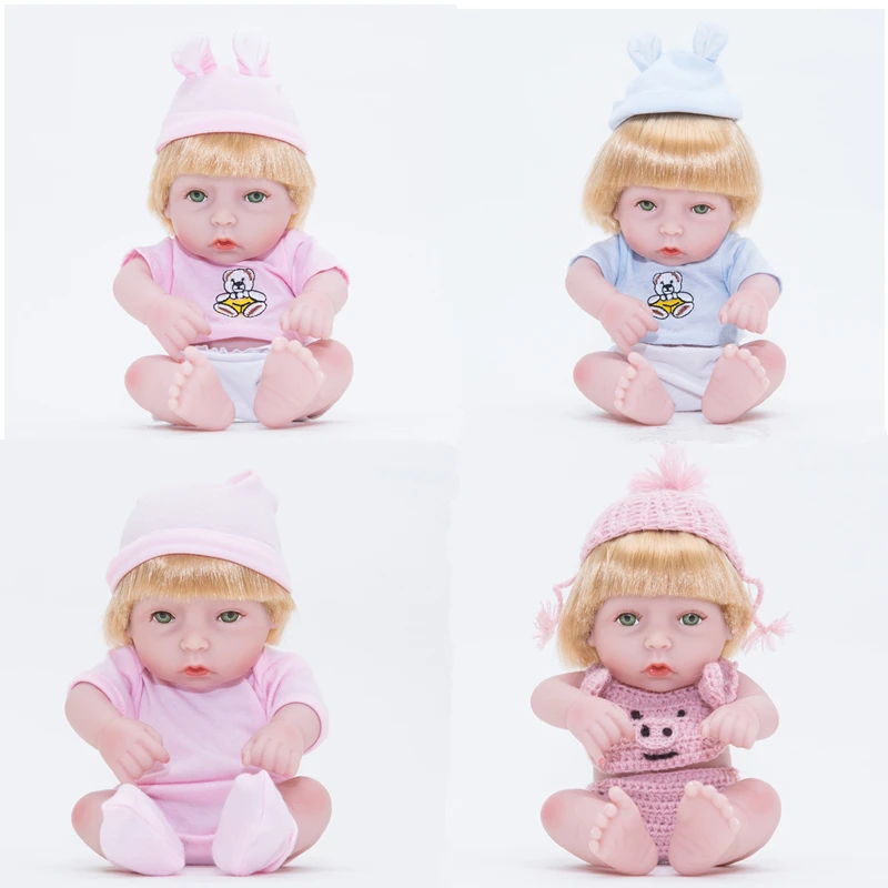 

28cm/11inch 100% Soft Vinyl Silicone Reborn Baby Mini Doll Lifelike Alive Babies Toys For Kids Girls Birthday Chirstmas Gift