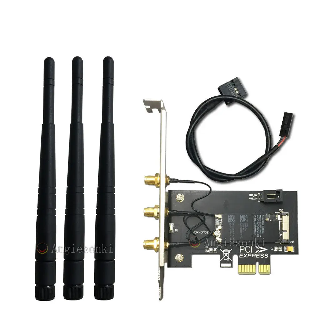 Двухдиапазонный 867 Мбит/с BCM94360CS/BCM94360CSAX WiFi + Bluetooth 4 0 PC Desktop PCI E 1X WLAN карта 3 шт. дБ для