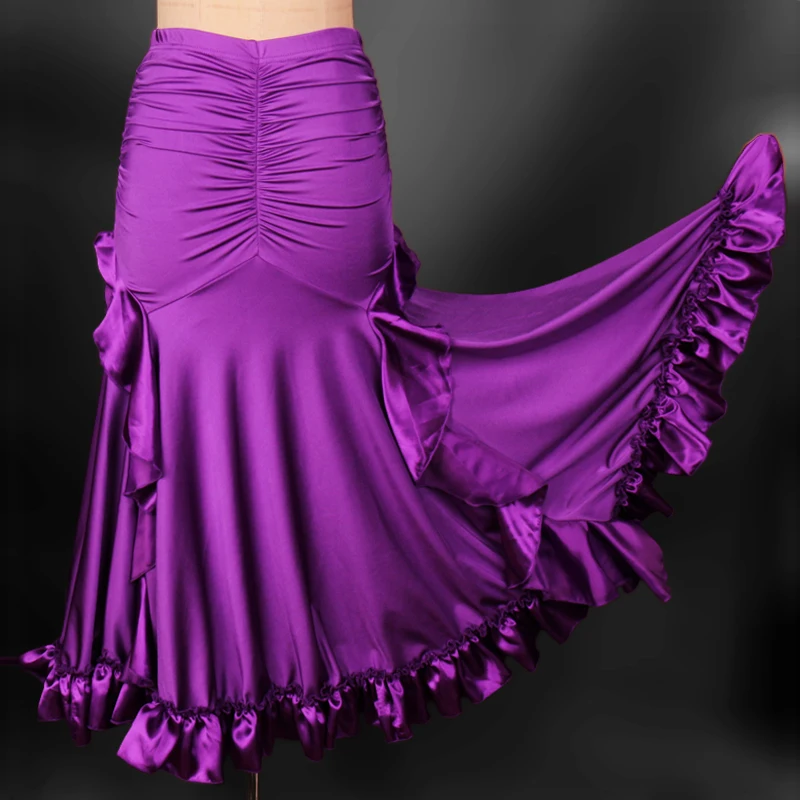 2015 New Arrival Ballroom Dance Skirt Purple Waltz/galop/foxtrot/tango