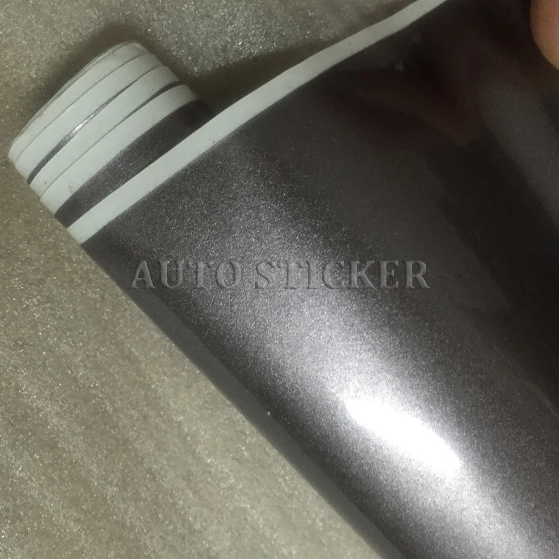 Gray Glossy Metallic Vinyl Wrap 2