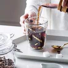 Пояс стекло с двойной изоляцией персонаж живопись цветная стеклянная чашка для молока чашка