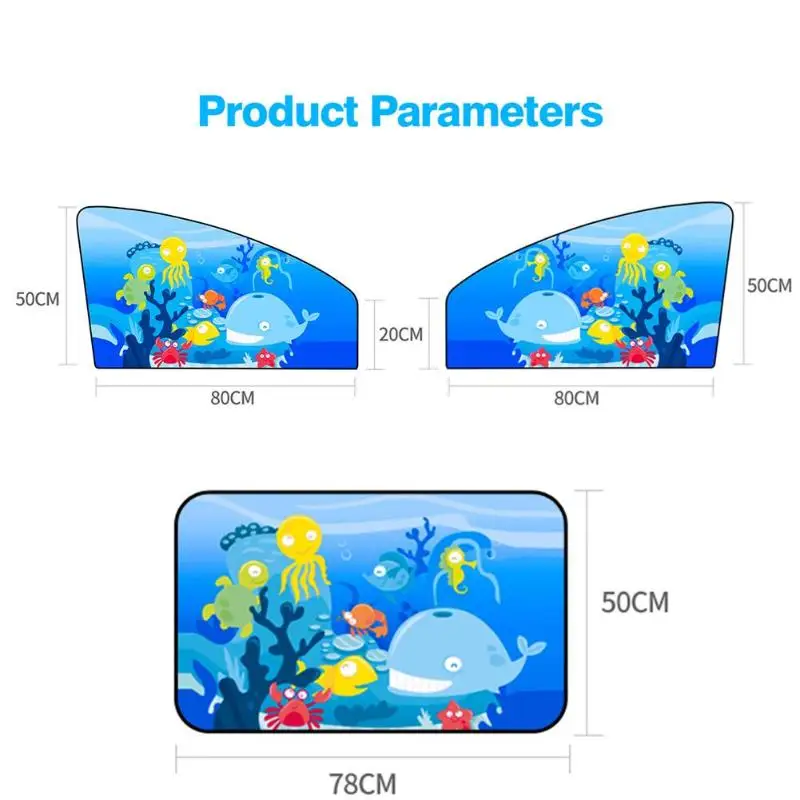 VODOOL магнитный складной автомобильный универсальный солнцезащитный козырек для бокового окна, занавеска для автомобиля, детский мультяшный летний солнцезащитный козырек от солнца