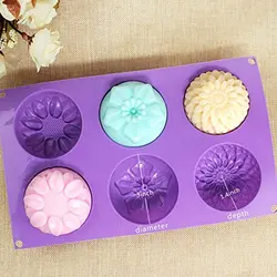 6 решетки силиконовые формы 3D подсолнечника цветок форма желе пончики пудинг DIY мыло помадка выпечки Fondation украшения инструменты