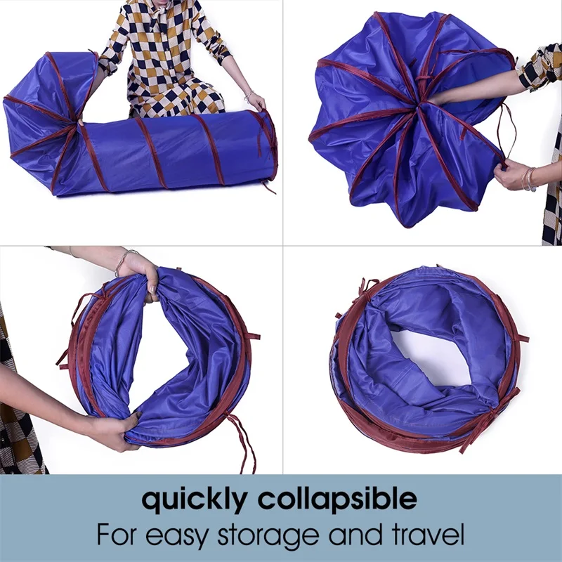 Cat Dog Tunnel Premium S-Shaped Tunnels Collapsible Cat Play Tunnel Toy Interactive Cat Tube with Pompon and Bells for Cat Puppy