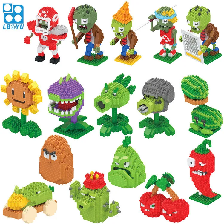

mini building blocks Toys Diamond Granules assembled building blocks Plant cartoon Zombies gifts