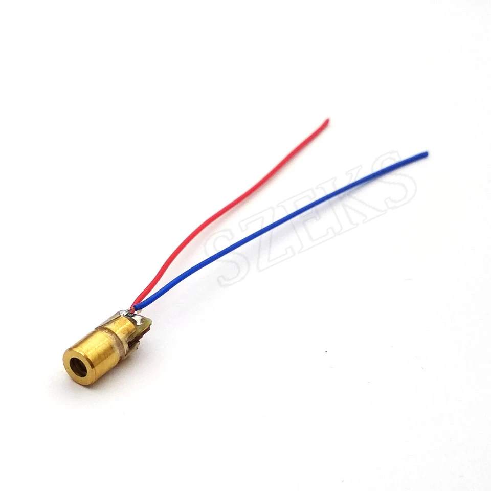

650nm 6mm 3V 5mW Laser Dot Diode Module Red Copper Head 10PCS/lot