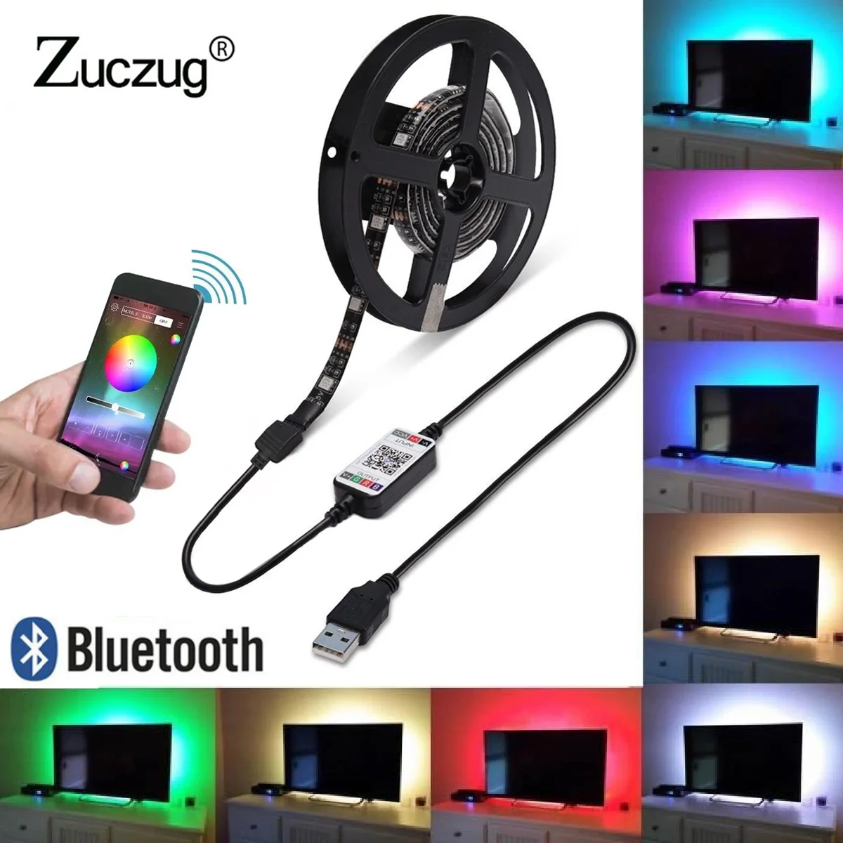

USB LED Strip RGB Tape 5050 SMD Bluetooth 5 v TV Backlight Waterproof Bias Lighting 5V Tira Ribbon Ambilight Remote Strip Lights