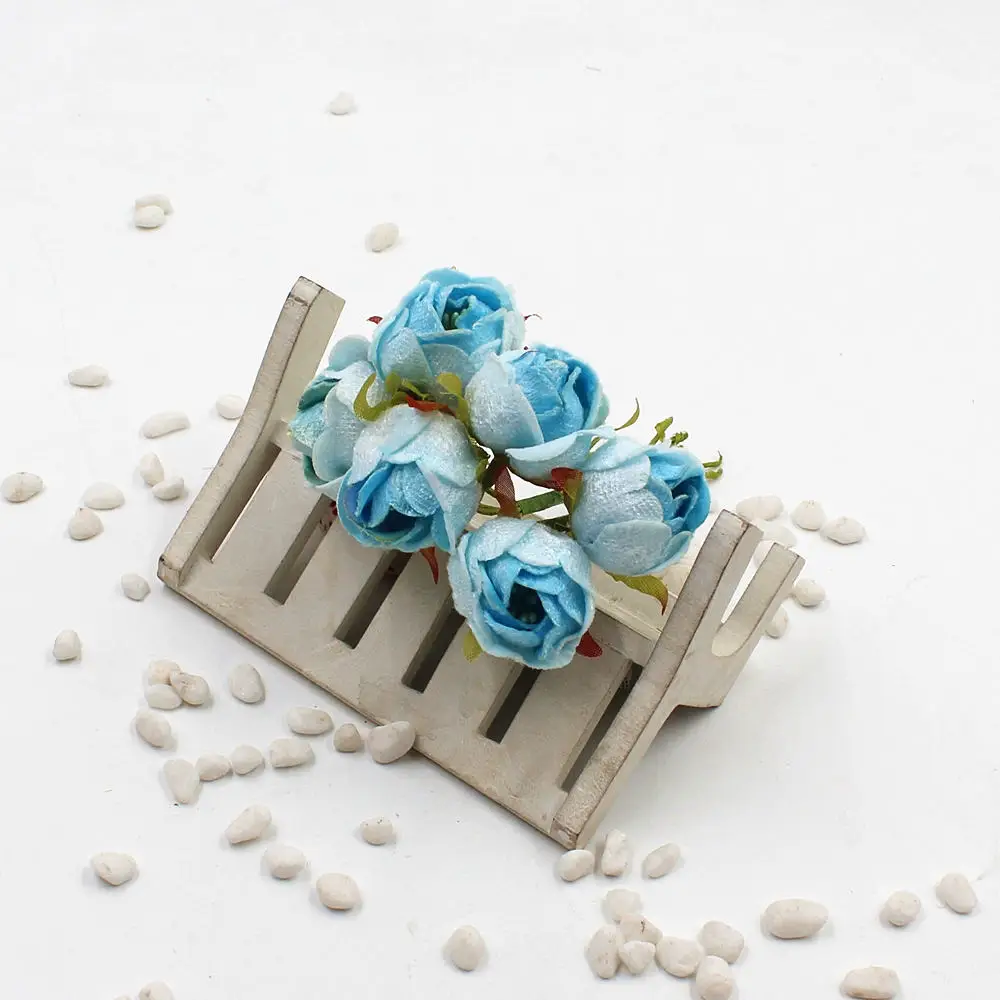 6pcs / lot High Quality Mini Tea Rose Bud Artificial Flowers for Wedding Home Decoration Wreath Jewelry Scrapbooking DIY Handmad 6pcs / lot High Quality Mini Tea Rose Bud Artificial Flowers for Wedding Home Decoration Wreath Jewelry Scrapbooking DIY Handmad