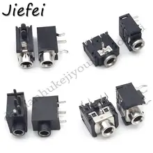 10pcs 1/8" 3.5mm female Headphone DIP 3 pin 5 pin Socket Jack with Nut Panel Mount