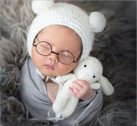 Новорожденный Подставки для фотографий детский мультяшный медведь шляпа с