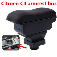 For Citroen C4 armrest box central Store content box Citroen armrest box products interior decoration Storage Center Console